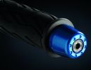 LighTech barends, often called handle bar end shown here in blue